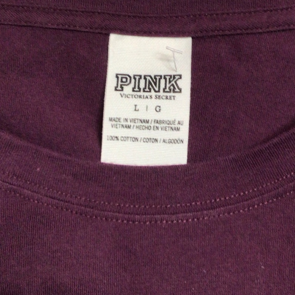 PINK Victoria's Secret Deep Purple Large Tee (0217) - Picture 2 of 6